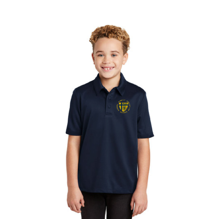 Uniform shirts goldenrod yellow and navy blue - Family Christian Center  Schools